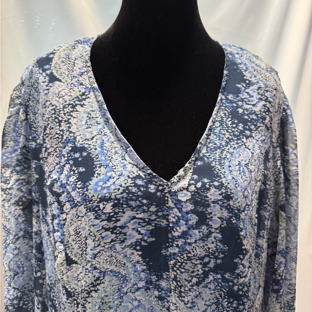 Joie Limited Edition Print Maxi Dress Size Large Blue Parisian Paisley Boho - Picture 5 of 9
